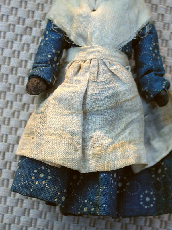 19thC Black Americana Papier Mache &amp; Wood Mammy Doll