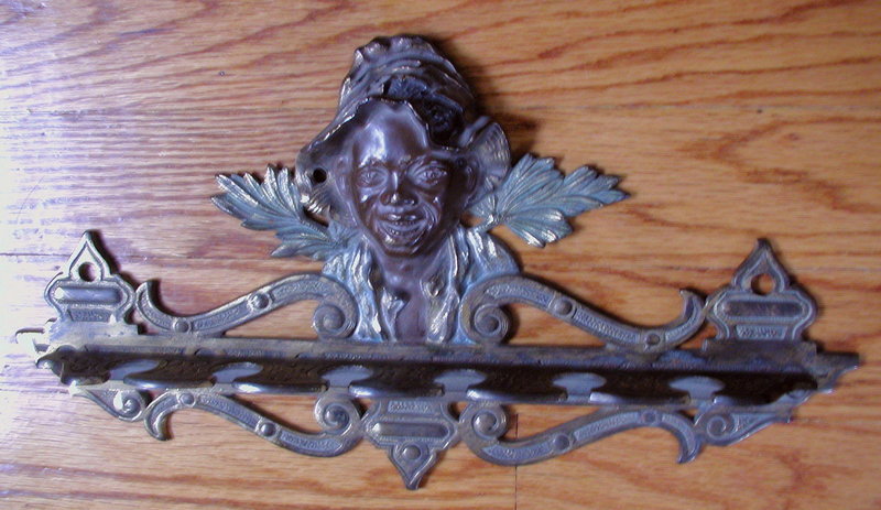 Wonderful 1920 Black Boy Johnny Griffin Brass Pipe Rack