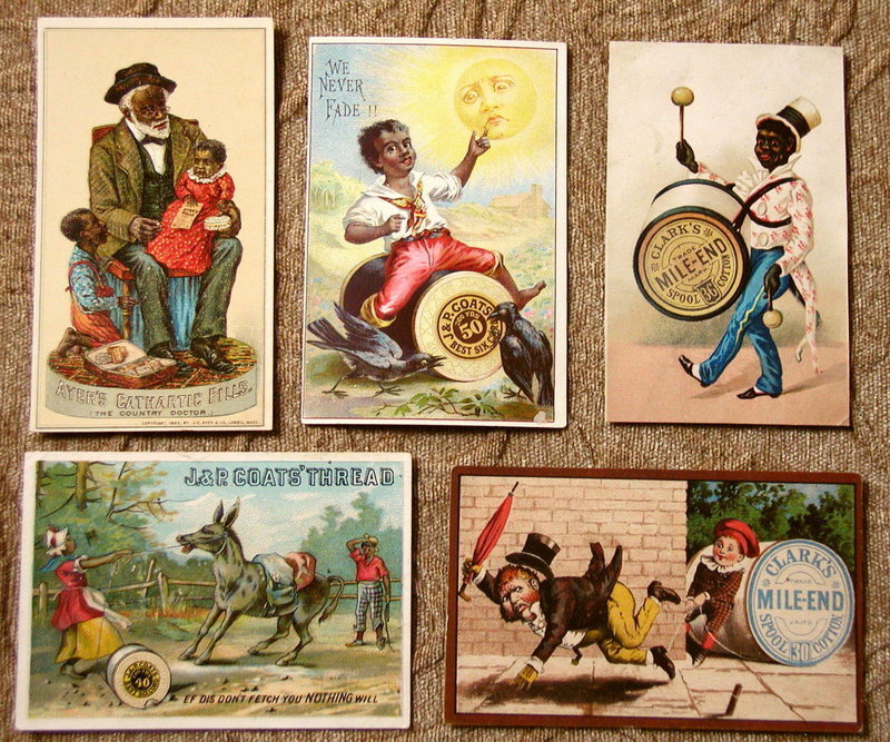 FAB Group of FOUR 1880-90's Black Memorabilia Trade Cards