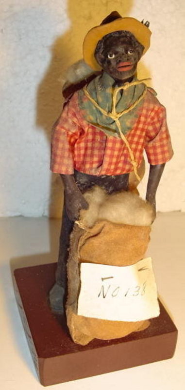 1920s New Orleans Vargas Wax Black Doll Cotton Seller