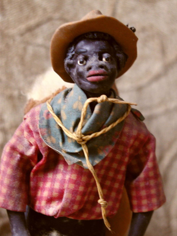 1920s New Orleans Vargas Wax Black Doll Cotton Seller