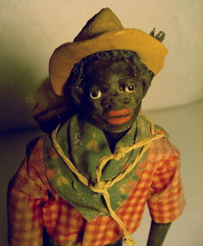 1920s New Orleans Vargas Wax Black Doll Cotton Seller