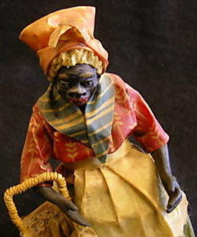 1920 New Orleans Vargas Wax Black Doll Praline Seller