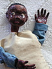 1950s Artisan Crafted Papier Mache Black Boy Puppet Folk Art