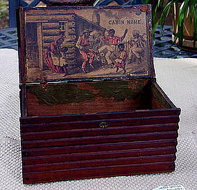 RARE 1880 Black Memorabilia Log Cabin Tobacco Cigar Box