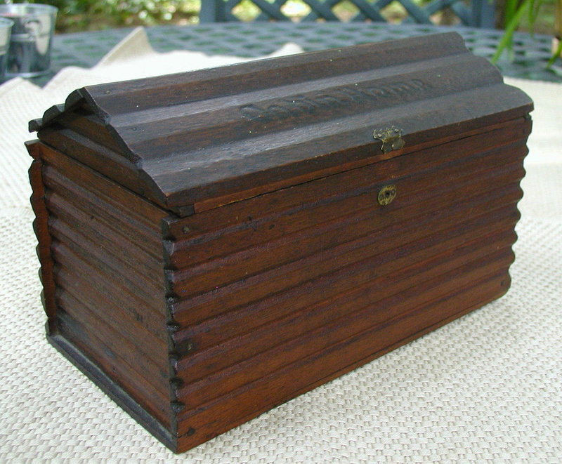 RARE 1880 Black Memorabilia Log Cabin Tobacco Cigar Box