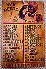 Wonderful 1940s Mammy WE NEEDS Wood Grocery Memo Board