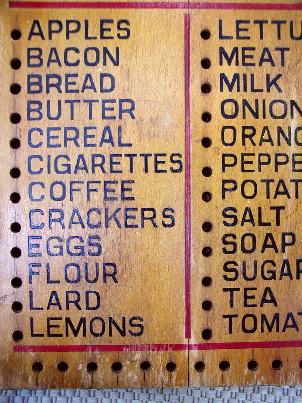 Wonderful 1940s Mammy WE NEEDS Wood Grocery Memo Board