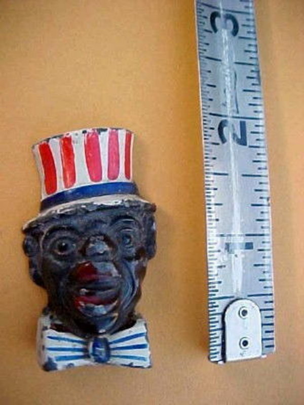 1948 Occupied Japan Black Uncle Sam Cast Iron Pencil Sharpener