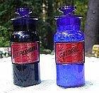 Exquisite 1890 Cobalt Blue Poison Apothecary Bottles