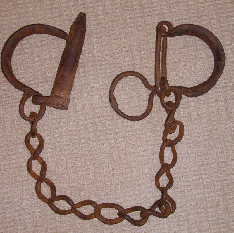 RARE Authentic 19thC Georgia ADULT SLAVE Shackles