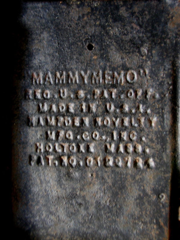 C1900 Cast Iron Antique Mammy Memo Board w/Pencil