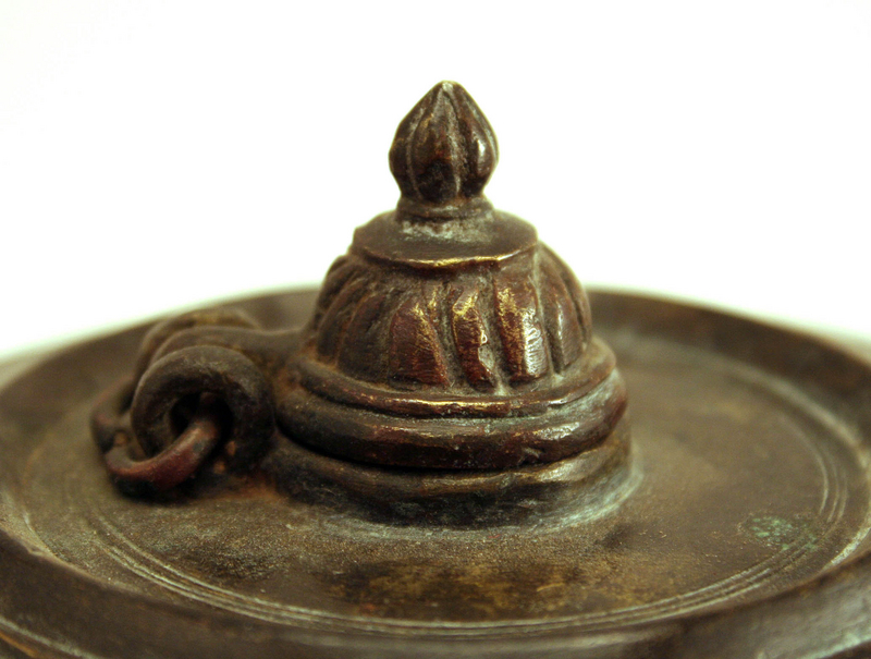 Antique Cast Bronze Inkwell