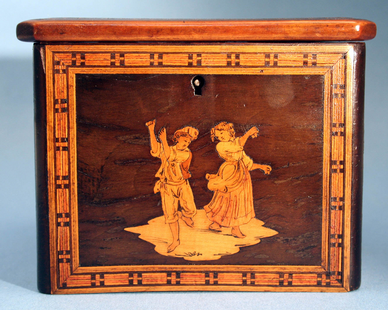 Antique Sorrento Ware Marquetry Tea Caddy