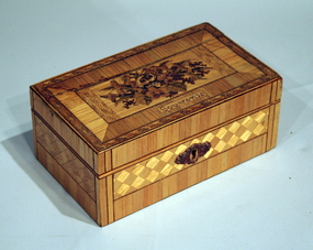 Antique French Straw Work Souvenir Box
