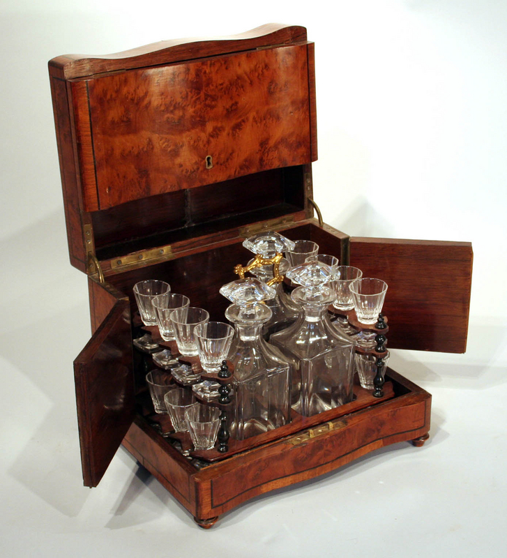 Antique French Burled Walnut Cave-à-liqueur