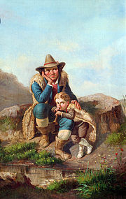 Shepherd with Boy (19th European School)