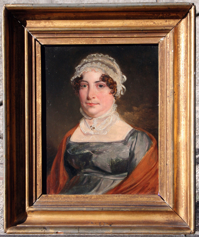 Charming English Portrait of a Woman in Lace Cap