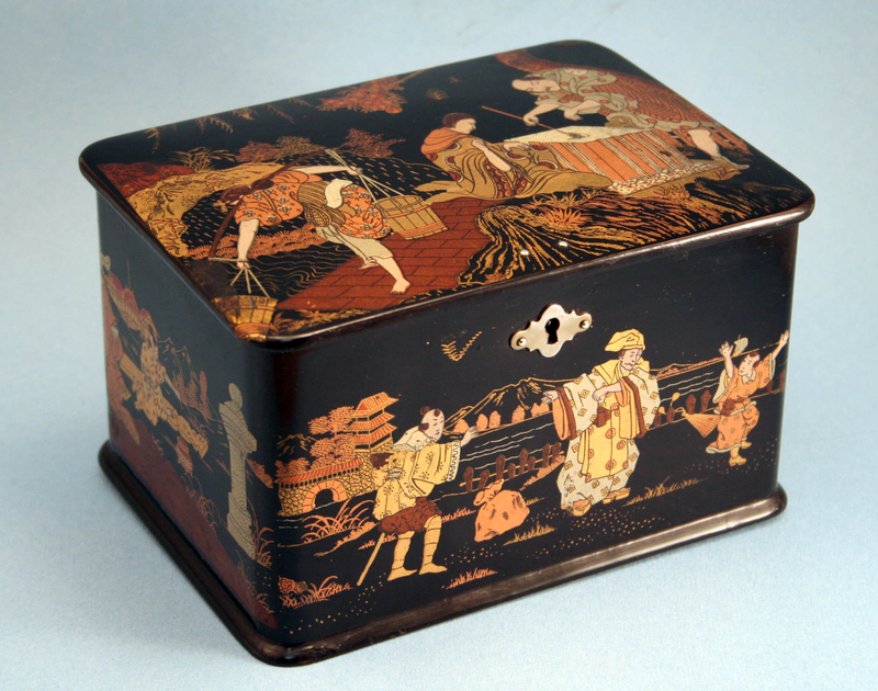 Fine Antique Japanese Black Lacquer Tea Caddy