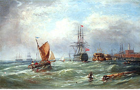 "The Old Ship Victory" by Ebenezer Colls (Br., b. 1812)