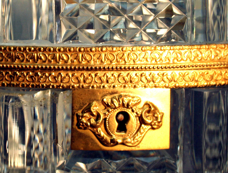 Antique Charles X Style Cut Crystal Box