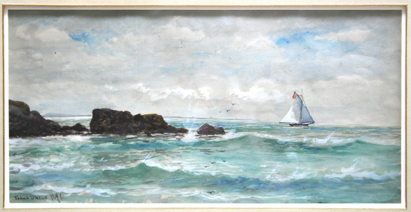 Edmond Darch Lewis   (American, 1835-1910), Watercolor, Schooner
