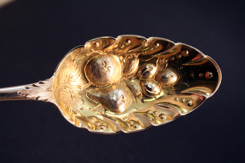 Pair of George III Irish Silver Berry Spoons