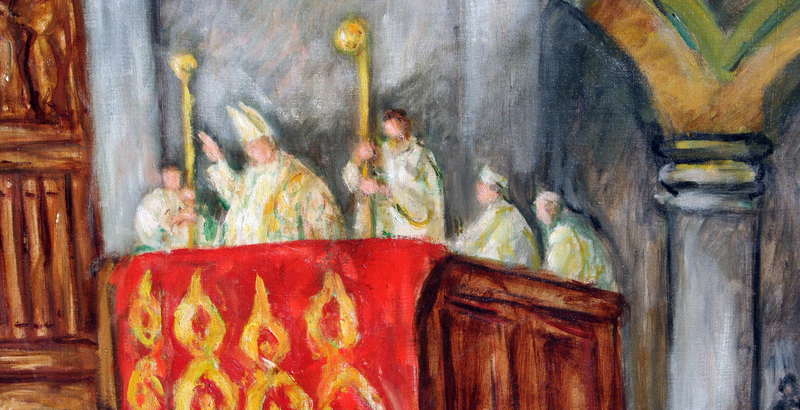 Modernist Painting of Papal Blessing, Venice by Waldo Peirce (American