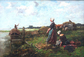Painting by Johannes Marinus Ten Kate  (Dutch, 1859-1896)