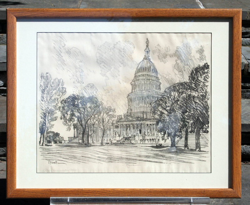 Rare View of the Capitol by  Joseph Pennell