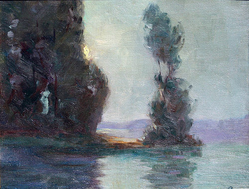 Moonrise on the Bay by August Rolle  (American 1875-1941)