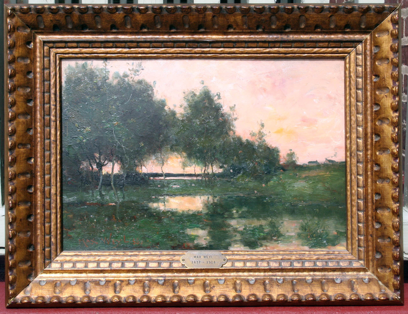 Marsh Landscape Painting by Max Weyl with interesting provenance