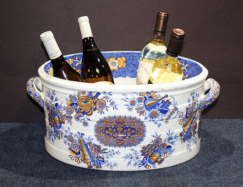Antique Spode Pottery Transfer Decorated Ceramic Wine Cooler