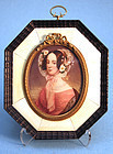 Late Regency Miniature Portrait of a Young Woman