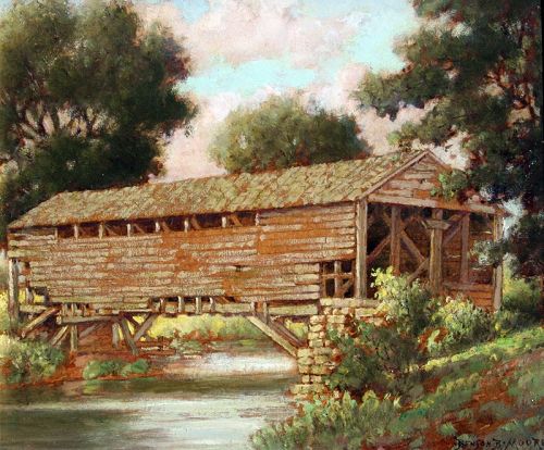 Pennsylvania Covered Bridge by Benson Bond Moore (American 1882-1974)