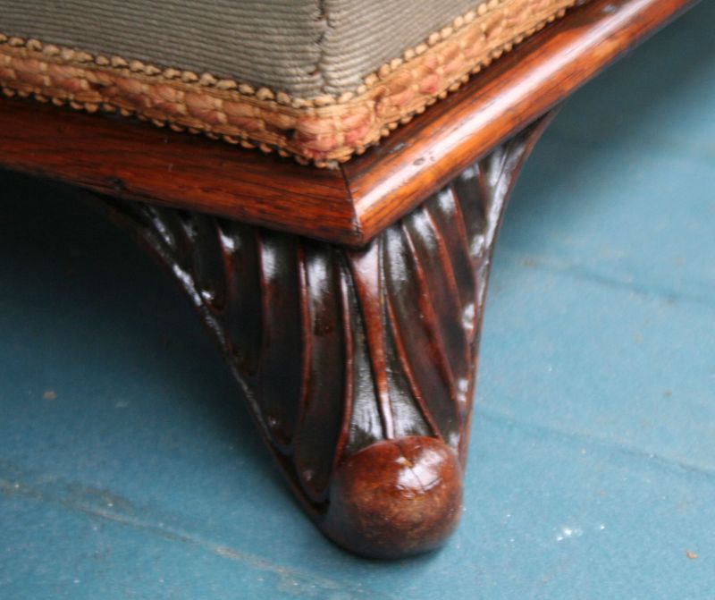 Rare Pair of Regency Upholstered Footstools