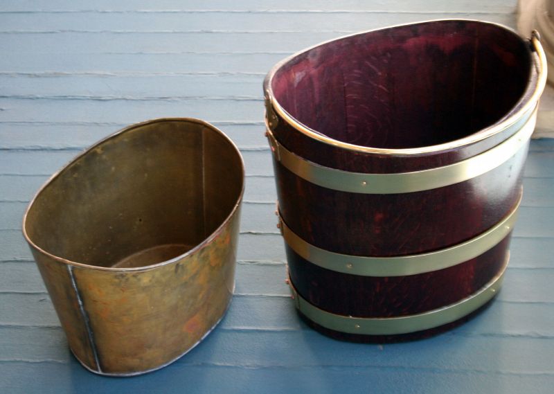 18th Century Oval Brass Bound Peat Bucket