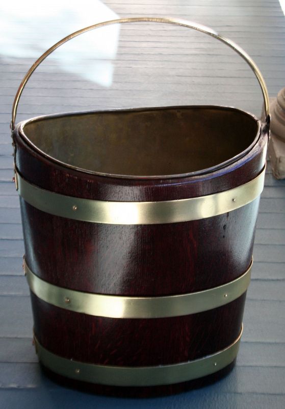 18th Century Oval Brass Bound Peat Bucket