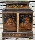 Chinese Export Black Lacquer Jewelry Chest