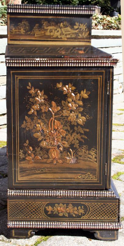 Chinese Export Black Lacquer Jewelry Chest