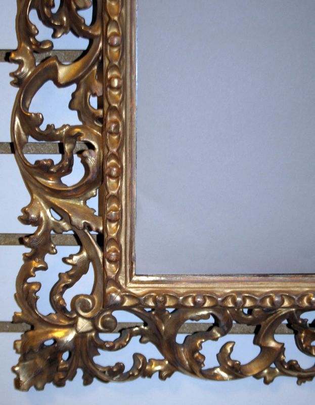 Antique Italian Carved and Gilt Wood Mirror