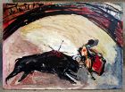 Painting of a Bullfight by Jaume Muxart (Spanish, 1922-2019)