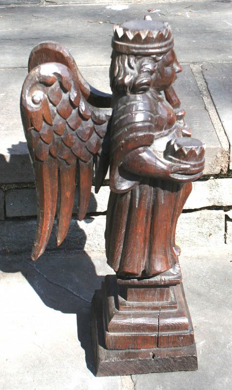 Antique Carved Wooden Angel