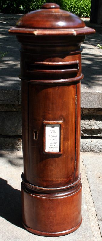 Carved Wood Bank in the form of a Victorian Mailbox