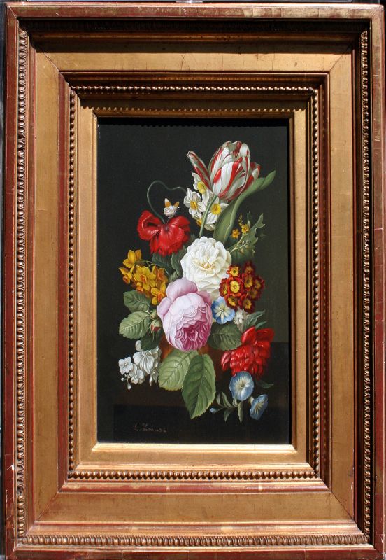 Antique Floral Still Life Lina Krause (Ger, b.1857)