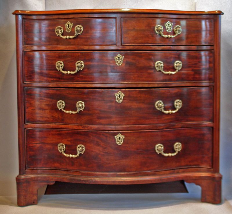 Exceptional George III Serpentine Chest of Drawers in the FrenchManner
