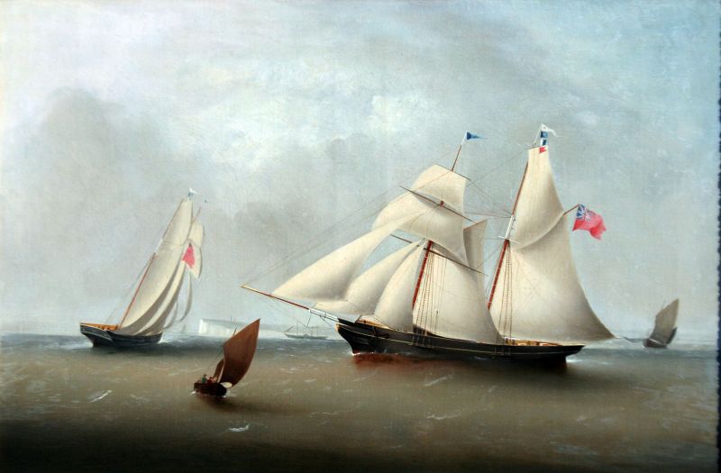 Schooner by J. Murday (British, 1837-1911