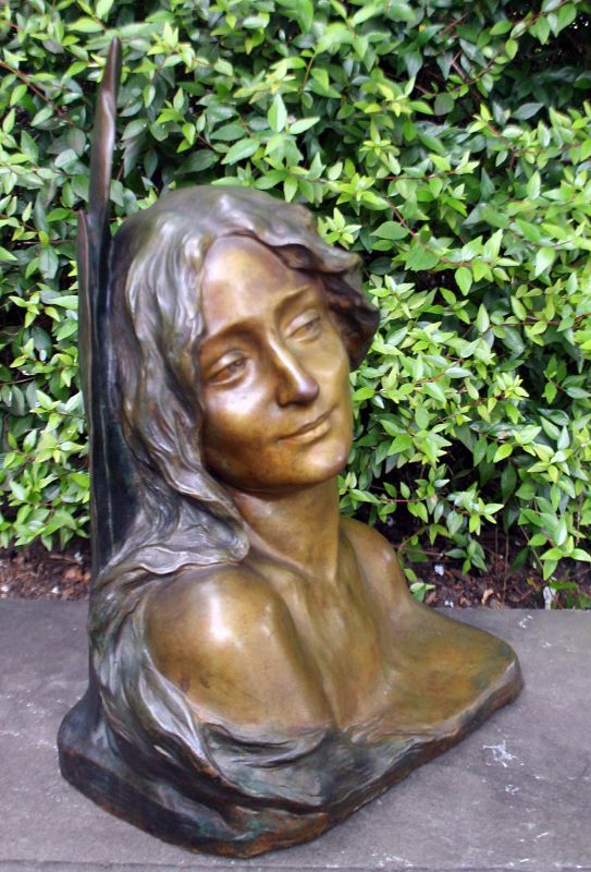 Art Noveau Bronze of a Young Beauty by Maurice Boval (Fr., 1863–1916)*
