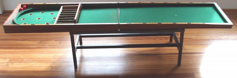 Antique English Bagatelle Box on Later Stand