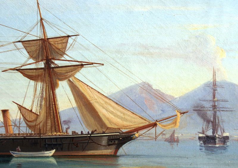 British Sailing Ship in the Bay of Naples